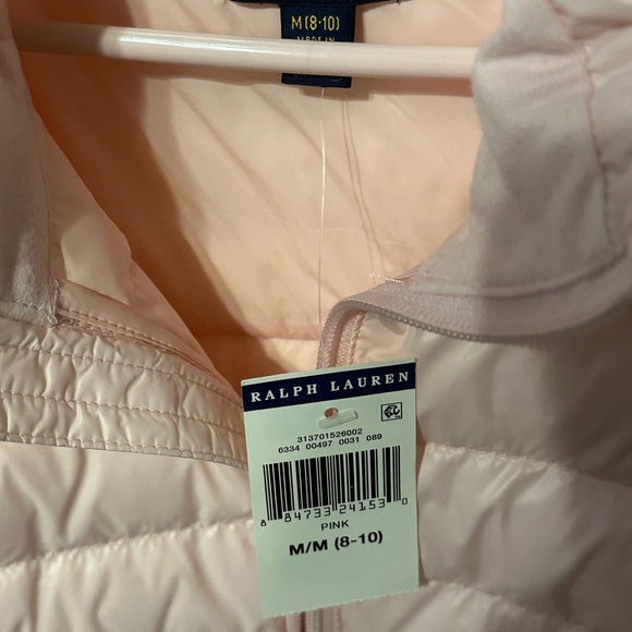 POLO Ralph Lauren girl’s quilted jacket, soft pink - Picture 4 of 5